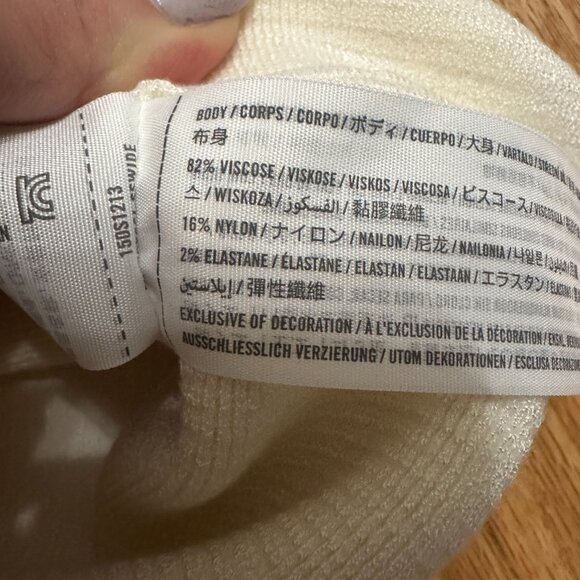 Abercrombie & Fitch Long Sleeve Ottoman Crew Top - Size Small - CREAM - Picture 3 of 6